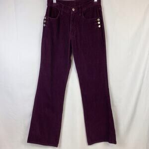 Vintage Watch L.A 100% Cotton Made In USA Burgundy Wine Corduroy Pant Size 5-6